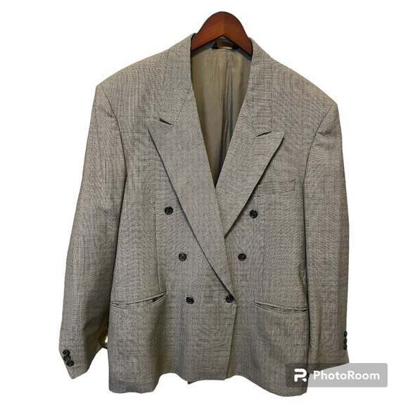 Givenchy Other - Vintage Givenchy Wool Blazer Mens Navy Double Breasted Sport Coat Jacket